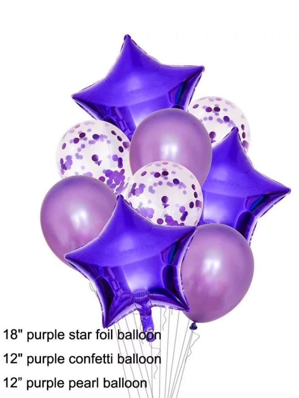 Композиция из 9 воздушных шаров (фиолетовая)
